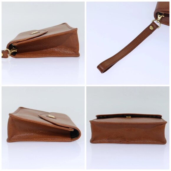 Burberrys Clutch Bag Leather Brown Auth bs15802 - Picture 15 of 15